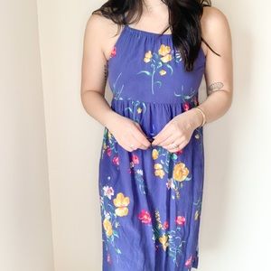 Old Navy Blue Sleeveless Floral Dress